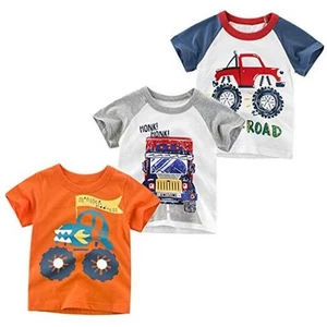 Toddler Little Boys Clothes 3-Pack Short Sleeve Crewneck T-Shirts Top Tee Size - Picture 1 of 6