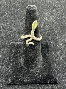 Anillo para mujer Peridoto de plata esterlina con diseño de serpiente talla 8 - Imagen 1 de 10