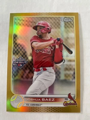 2022 Topps Chrome Pro Debut Joshua Baez Gold Refractor /50 #PDC-40 - Image 1 of 2