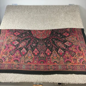 Glentex Paisley Shawl Wrap Scarf Bohemian Tapestry Floral Red Black Large - Picture 1 of 6