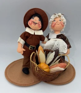 1989 8 Zoll Pilger Mädchen Junge Elfe Annalee Puppen HERBST Thanksgiving Mobilitee - Bild 1 von 11