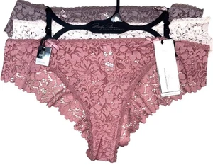 Marilyn Monroe Women’s 3-Pack Cheeky Underwear Panty Nylon Pink Floral Size L - Picture 1 of 6