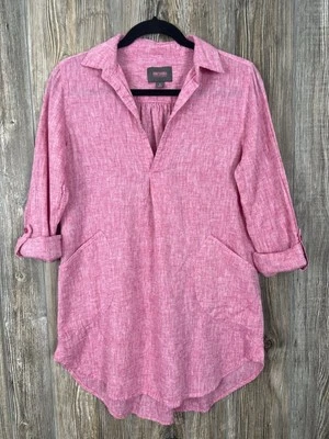 Top túnica de playa Forcynthia mezcla de lino para mujer S rosa Beach Resort Foto 1 de 4