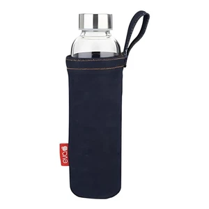 Glass Water Bottle With Jeans Sleeve 0.5 L - Eva - Flask - Picture 1 of 1
