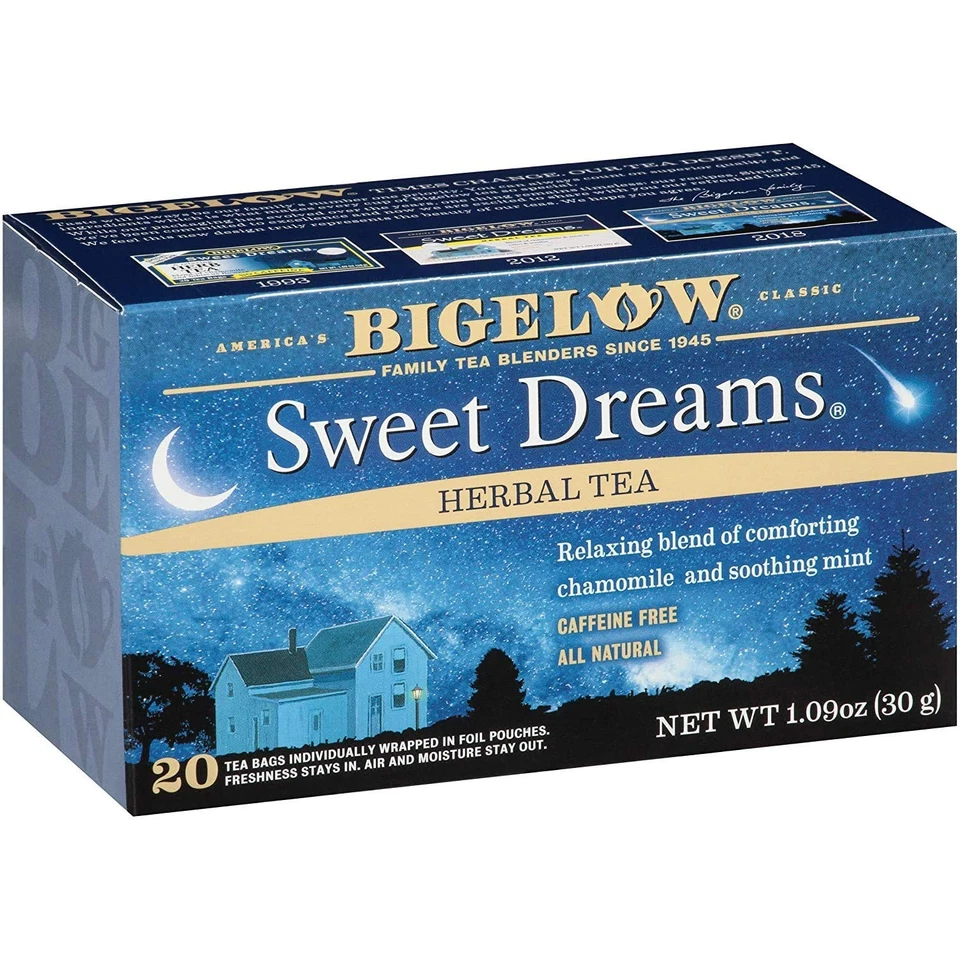 3 Boxes Bigelow Sweet Dreams Herb Tea Bags 20 Ct Exp August 2017