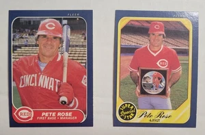1986 Fleer Pete Rose- 2 cards Cincinnati Reds - Picture 1 of 2