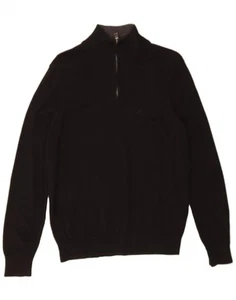 NAUTICA Mens Zip Neck Jumper Sweater Small Black Cotton DH32 - Picture 1 of 3