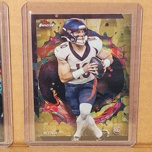 Bo Nix 2024 Finest Rookie Gold Refractor Rare Card #20/20 Denver Broncos - Picture 1 of 3