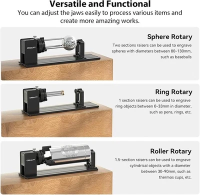 Creality Rotary Kit für Falcon A1, Laser Rotary Roller 3 in 1 Multifunktions