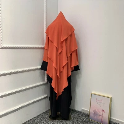 Muslim Women Prayer Hijab Long Scarf Overhead Khimar Niqab Nikab Abaya Islamic - Image 1 of 4