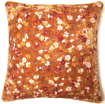 Anke Drechsel Cushion RAYMON Tangerine Metallic Embroidered Silk Velvet Kissen - Bild 1 von 4