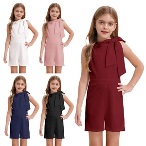 Kids Girls One Piece Highlight Rompers Wedding Jumpsuit Flower Girls Bottoms - Picture 1 of 78