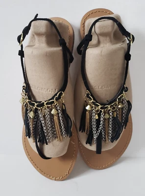 "NOT RATED" Brand Womens 10.5 Sandals Boho Metallic Suede Strap  NWOT - Image 1 of 4