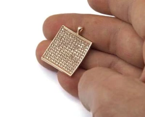 Micro Pave Curved Rectangle 27.5x20mm Rose Gold plated Brass with crystal 2142 - Picture 1 of 3