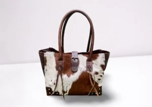 Rustic Leather Shoulder Bag Brown Cowhide Vintage Retro Fashion Women Handbag - Picture 1 of 2