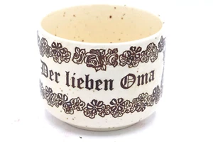 Vintage German Dear Grandma Mug Der Lieben Oma Brown Floral Japan Otagiri Soup - Picture 1 of 5