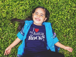 Dirty Fingers Kid's T-Shirt I Love My Auntie She Rocks Niece Nephew Funny Gift - Picture 1 of 15