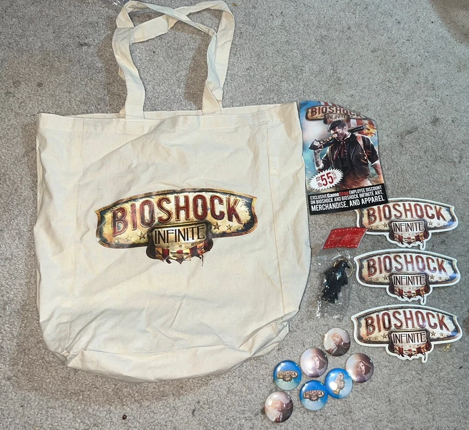 Bioshock Infinite Limited Edition Promotional Tote Bag Pins Sticker Vigor Bottle - Image 1 of 4