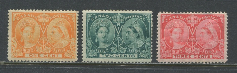 Canada 1897 1 cent to 3 cents Jubilee mint o.g. hinged - Image 1 of 1