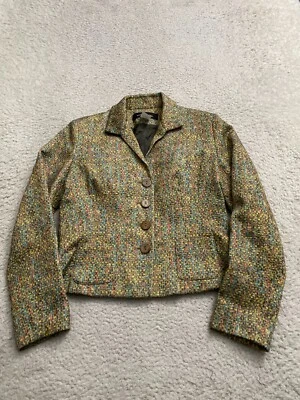 Jones New York Women Geometric Long Sleeve Shoulder Pads Jacket Petites 2P - Image 1 of 4