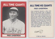 1980 TCMA All Time New York Giants Freddie Lindstrom Fred (Blue Back) HOF