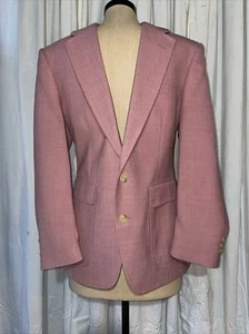 De Colección Años 80 90 Rosa Salmón Abrigo Deportivo Traje Blazer Chaqueta 40S Tendencia - Imagen 1 de 11