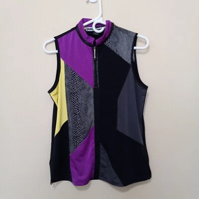 Camiseta de tenis de golf de poliéster multicolor para mujer JAMIE SADOCK talla M Foto 1 de 3