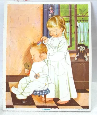 2 Vintage Playskool  Golden Press Cardboard Puzzles, 80-8A & 80-8D - Image 1 of 4