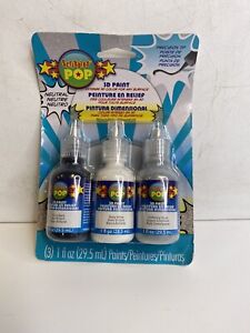 3 Pack Of Scribbles 3D Fabric Paint ~1fl oz, NEW, OLD NEW STOCK 2013 crafty