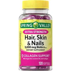 Spring Valley Extra Strength Hair,Skin,Nails Collagen Support Softgels,120Count - Picture 1 of 12