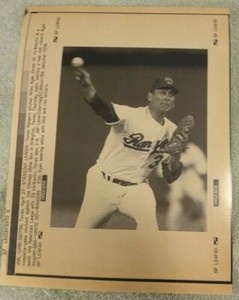 APRIL 27, 1990 NOLAN RYAN 16 STRIKEOUTS AP LASER PHOTO TEXAS RANGERS 