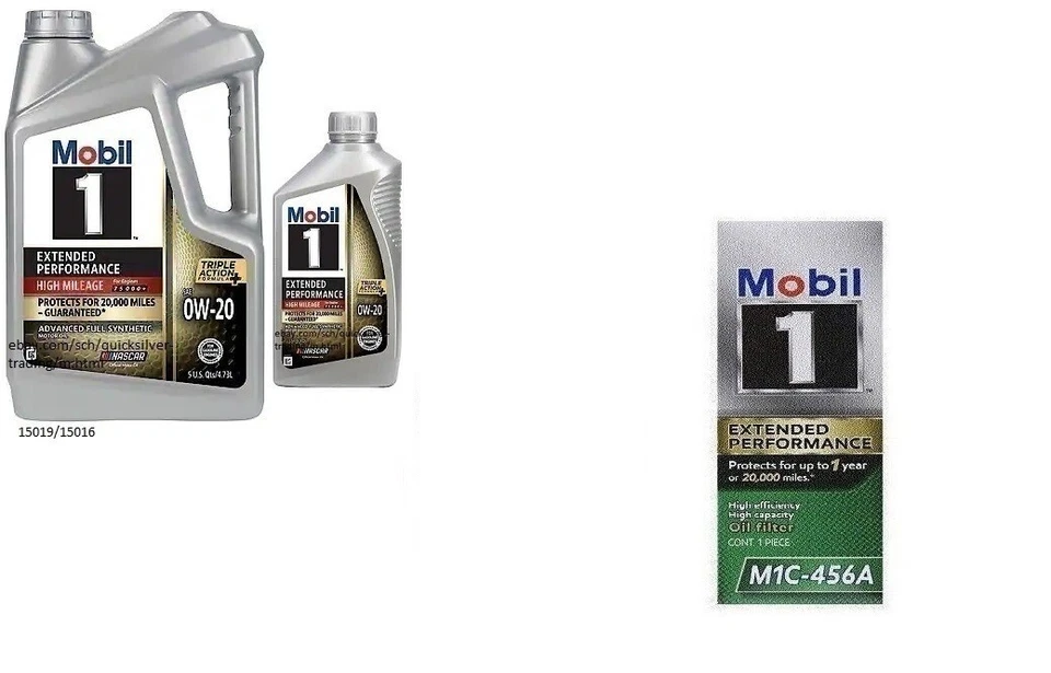 Mobil1 M1C-456A Engine Oil Filter & 6 Qts Mobil1 0W20 EP Full Syn. HM Motor Oil - Image 1 of 1