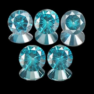 0.55Ct Brilliant Round Shape 100% Natural Blue Diamond Set With Free Certificate - Picture 1 of 1