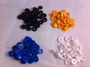 Screws & Hinged Flip Top Caps Cover Plastic Fixing Kit Black White Yellow Blue - Picture 1 of 5