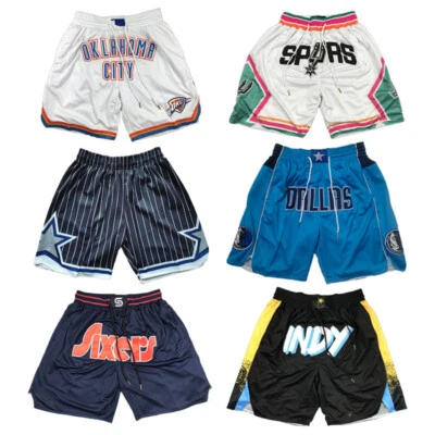 Basketball Shorts Stitched Für 76ers/Spurs/Mavericks/ Magic/Thunder/Pacers S-2XL