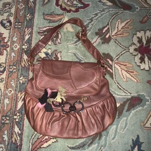 Juicy Couture Pam & Gela Scottie Dog Charm Brown Leather Heart Purse - Picture 1 of 7