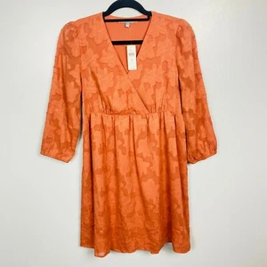 Neu mit Etikett Daniel Rain Anthropologie Größe XS Burnt Orange Lia strukturiertes Kleid - Bild 1 von 8