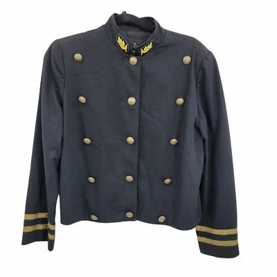 Blazer pequeño Carole vintage años 80 S banda militar negra adornado con botones dorados Foto 1 de 4
