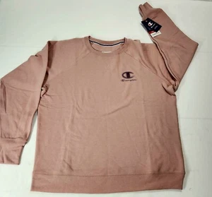 Felpa girocollo CHAMPION donna 2XL Powerblend logo fidanzato blush rosa logo - Foto 1 di 9