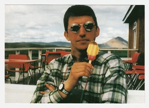 Handsome Man Eating Ice cream Sunglasses Postcard Wolfgang Muller - Picture 1 of 2