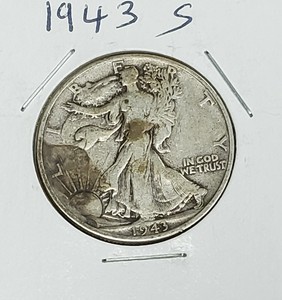 1943-S Walking Liberty Silver Half Dollar Above Average Circulated Condition