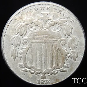 1872 SHIELD NICKEL ~ SCARCE ORIGINAL 5c COIN ~ FREE SHIPPING ~ TCC - Picture 1 of 6