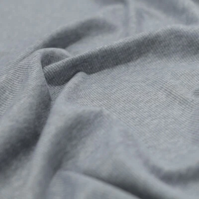 TOLKO Weicher bequemer Baumwoll-Jersey Bekleidungsstoff Grau meliert Blusen Shirts