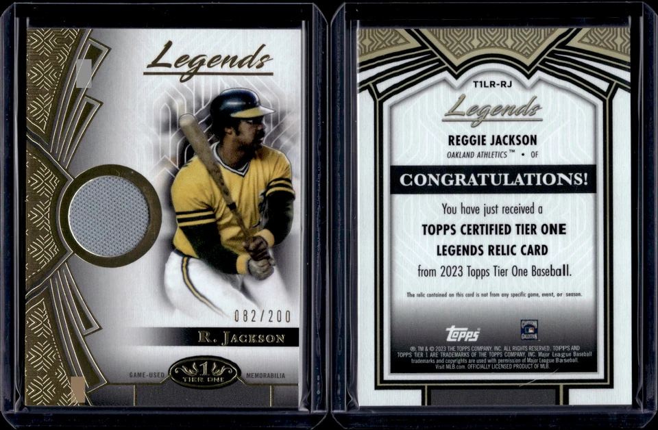 2023 Topps Tier One Tier One Legends Relic #T1LR-RJ Reggie Jackson /200 - Image 1 of 1