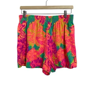 Vintage OP Fluorescent Floral Board Shorts Swim Bottoms Womens 9 Fits Like L USA - Picture 1 of 14