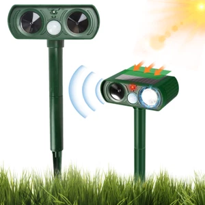 2pcs Ultrasonic Animal Repellent Solar Ultrasonic Bird Cat Dog Repeller Outdoor - Picture 1 of 10