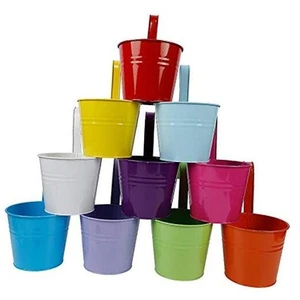 10 Pack Metal Iron Hanging Flower Pots, Balcony Planter with 6 inches - Picture 1 of 8