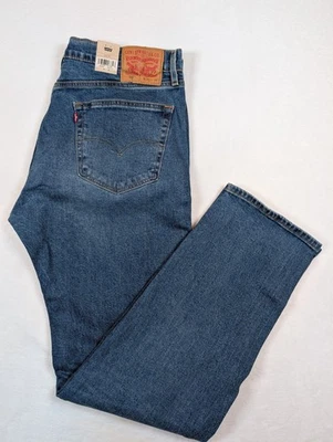Levi's 505 Blue Jeans Regular Fit Straight Leg Stretch Men's Size 36x34 NWT  - Image 1 of 4
