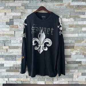 VTG Y2k Christian Audigier SMET Long Sleeve Shirt Mall Goth XL - Bild 1 von 8