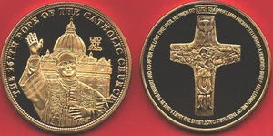 USA MEDAL 2025 BU POPE LEO XIV GOLDEN COMMEMORATIVE MEDAL,ROBERT PROVOST,GOLD PL - Picture 1 of 3